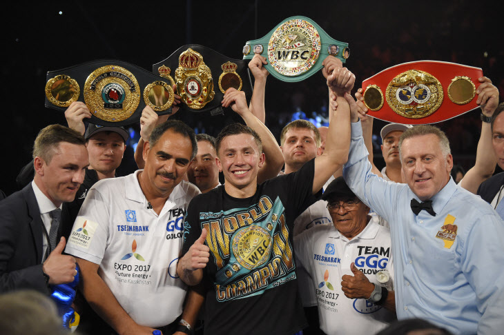 APTOPIX Golovkin Wade Boxing <YONHAP NO-1226> (AP)