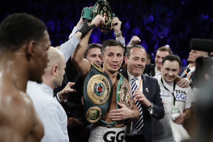 Golovkin Jacobs Boxing <YONHAP NO-1605> (AP)