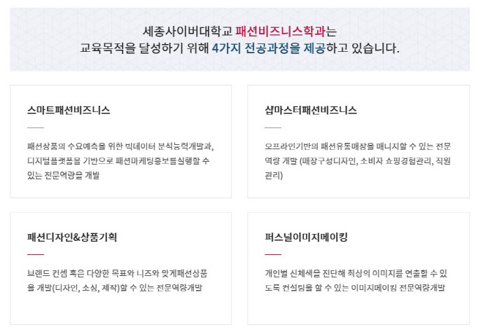 세종사이버대 패션비즈니스학과