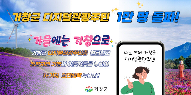 거창군 디지털 관광주민 1만 명 돌파