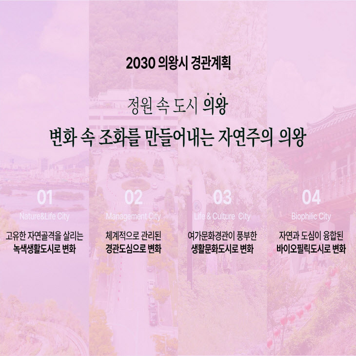 의왕시 2030 경관계획 재정비 도시경관 미래상 제시