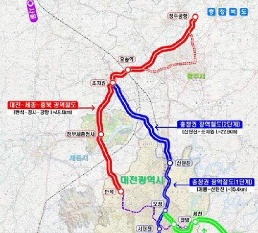 충청 광역철도망 계획도 3