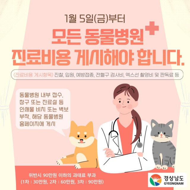 동물병원진료비용게시