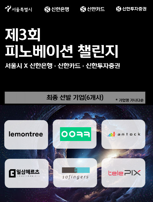 신한은행, 서울시와 피노베이션 챌린지 스타트업 6개사 선발