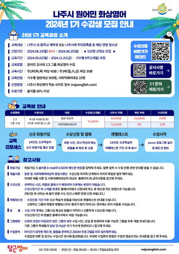 2024년 나주시 화상영어 1기 홍보물