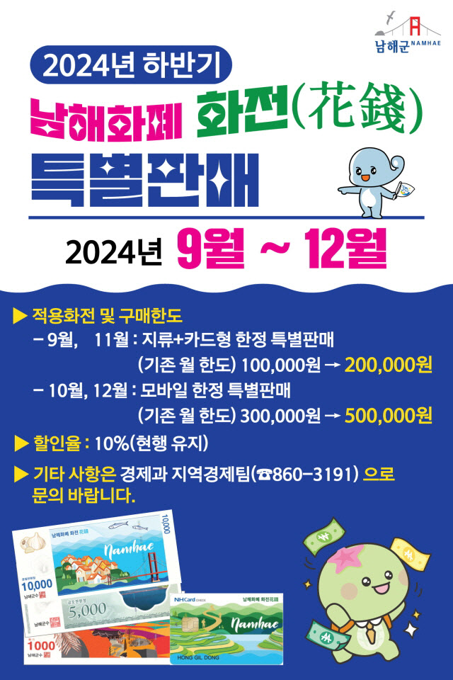 2024년 하반기 남해화폐 화전(花錢) 특별판매 시행