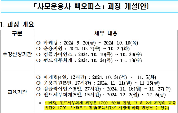 사모운용사 과정